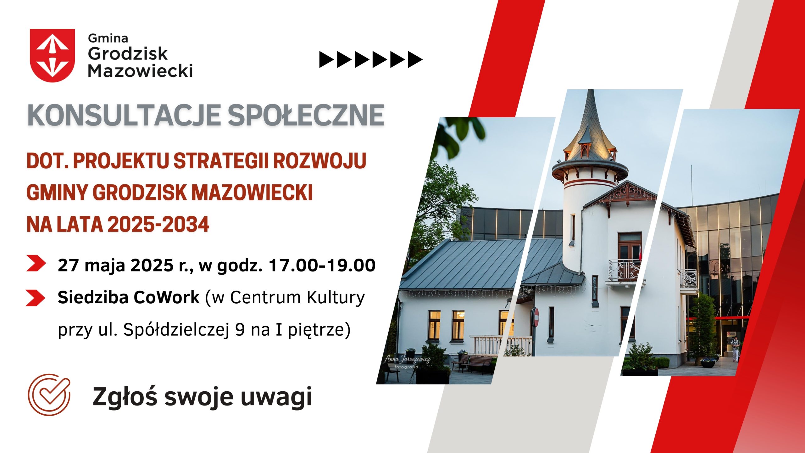 Ponowne konsultacje społeczne projektu Strategii Rozwoju Gminy Grodzisk Mazowiecki na lata 2025-2034